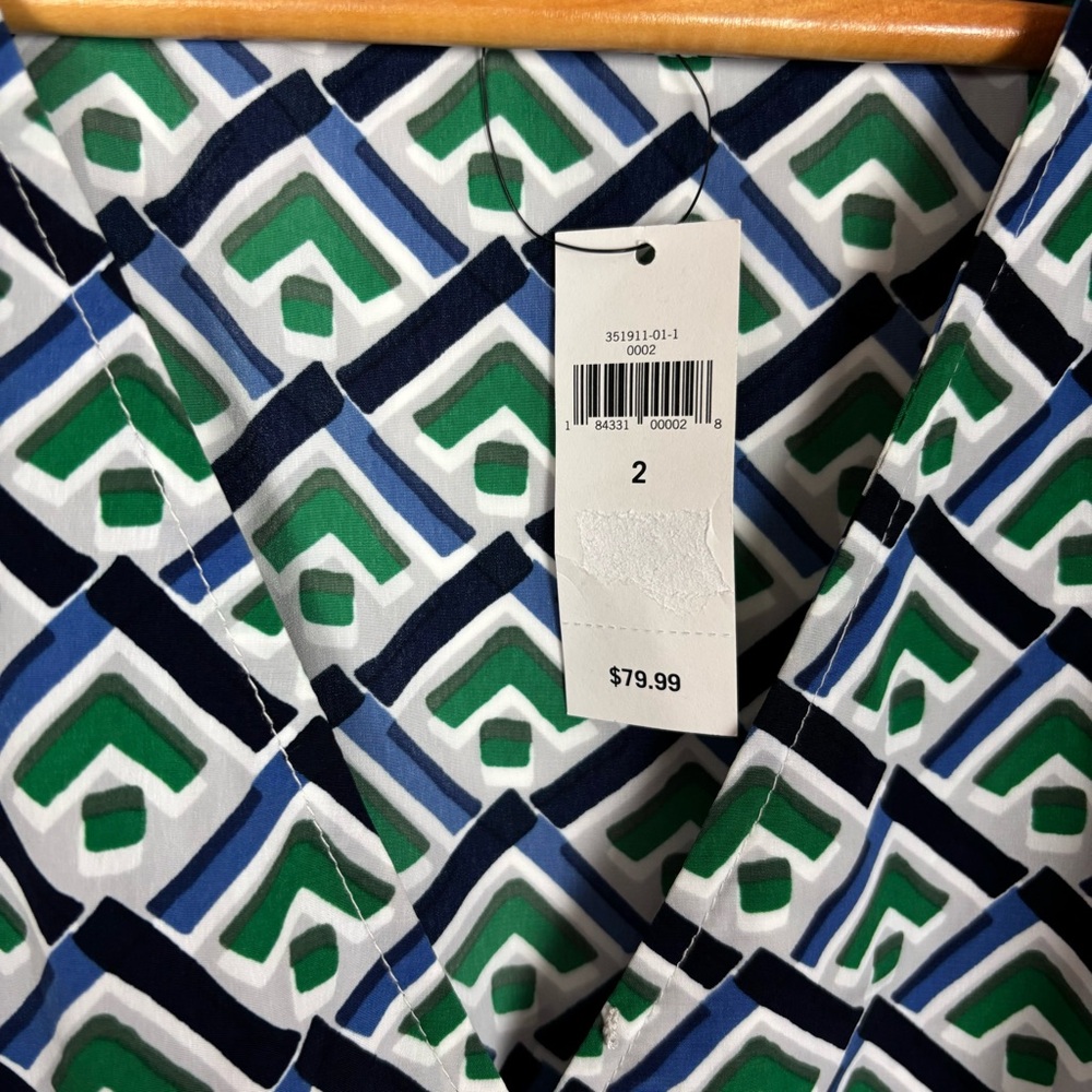 Banana Republic Dress Women’s Size 2 Surplus Neckline Geometric Print - Picture 6 of 8